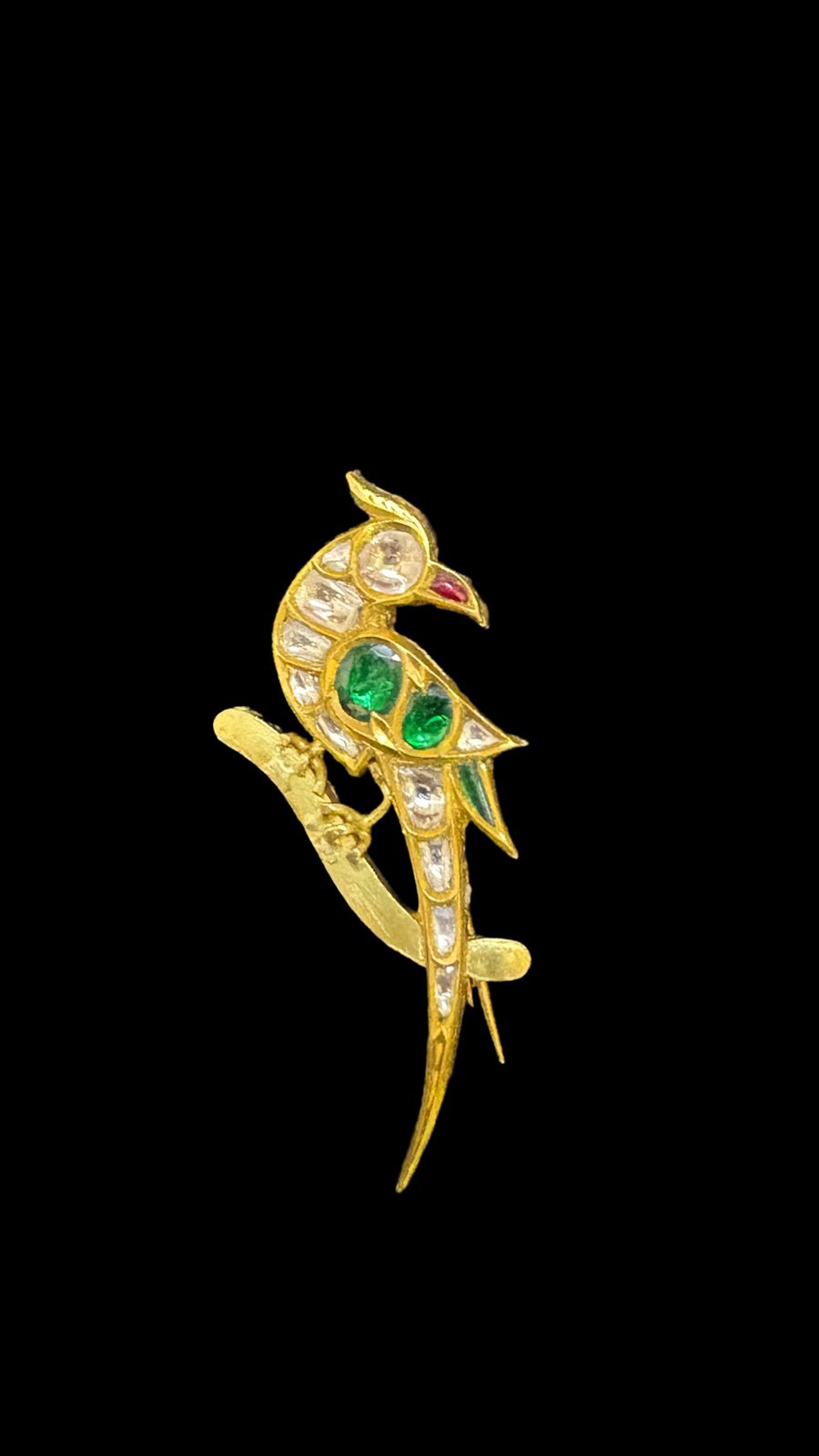 Bird Polki Brooch