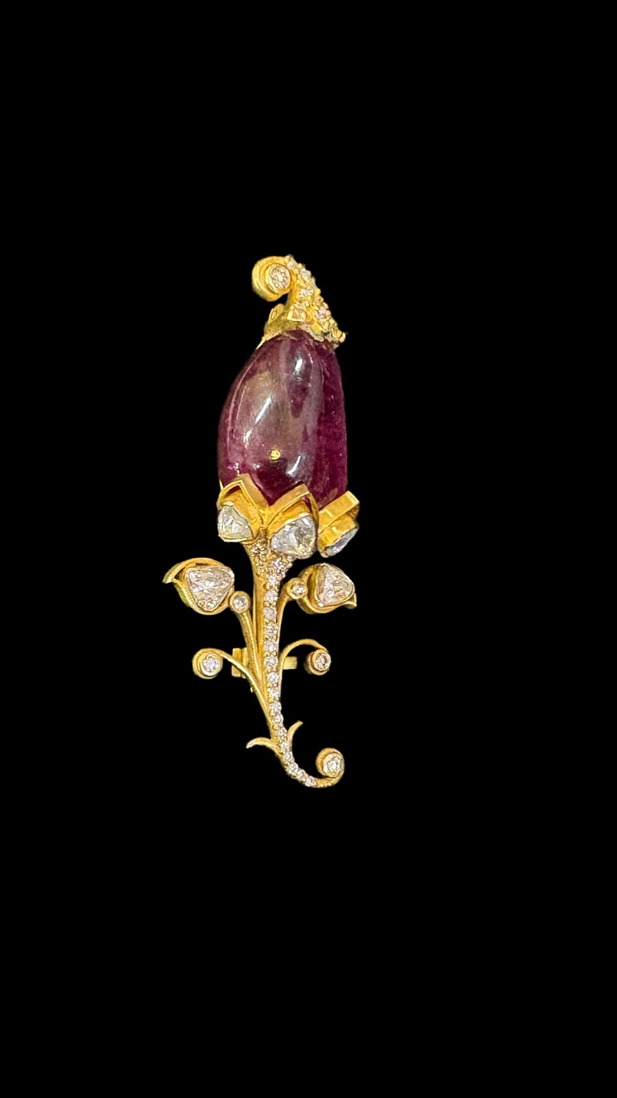 Ruby Polki Brooch